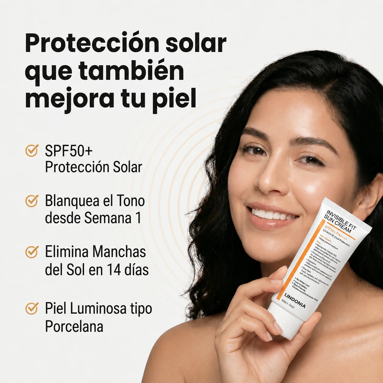 Lindonia® Bloqueador Glow Coreano SPF50